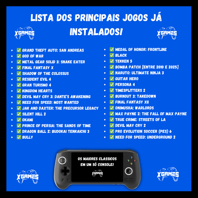 MINI GAME PORTÁTIL - PS1, PS2, PS4, XBOX, PSP, NITENDO, ANDROID, STEAM E VÁRIOS CONSOLES INTEGRADO [ULTIMAS UNIDADES] 🔥